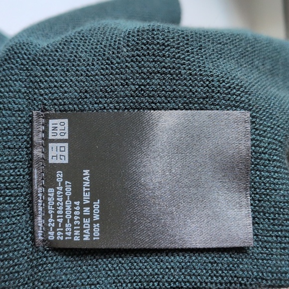 Uniqlo 3D Knit Merino Wool Flare Dress Forest Green - Picture 4 of 7